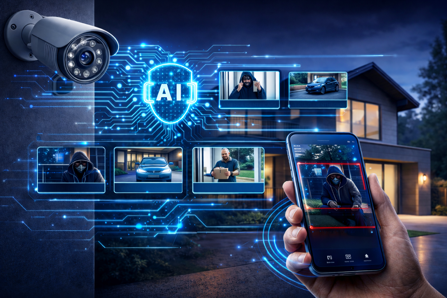 Video monitorado com analiticos de IA